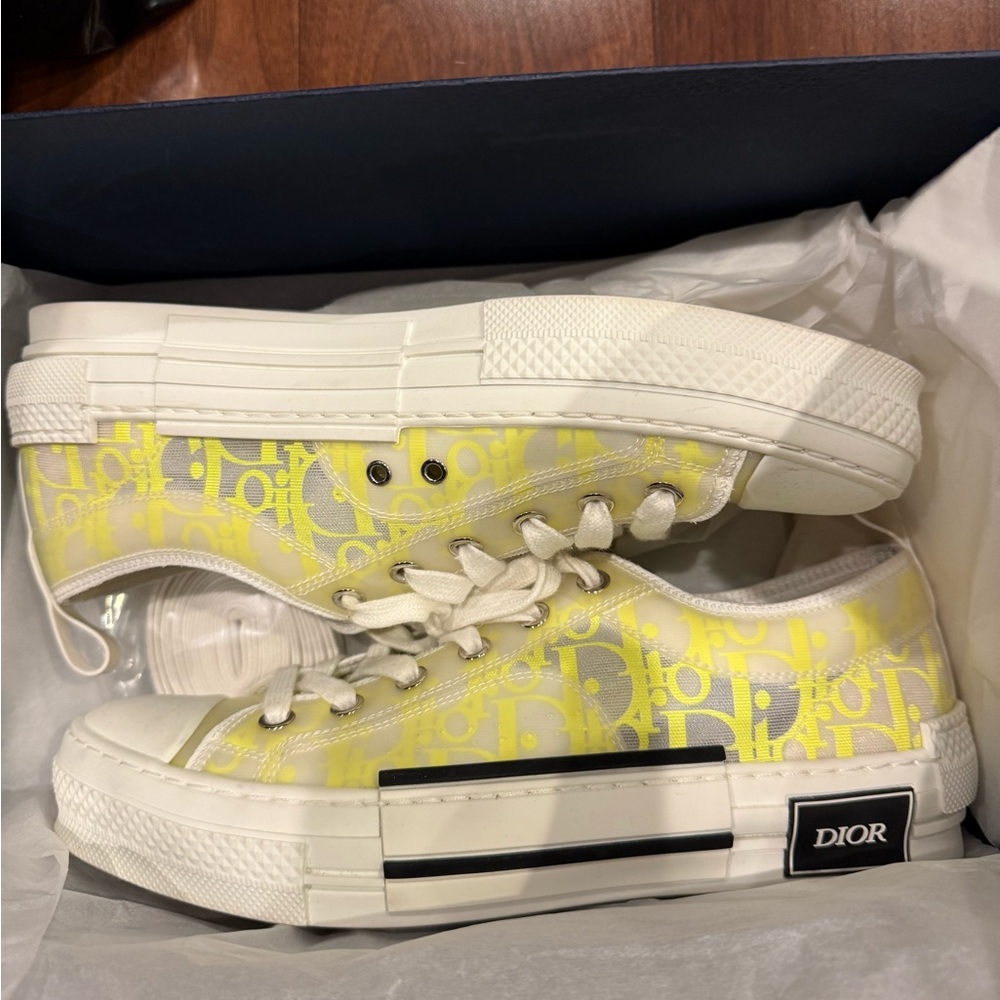 Dior Neon yellow and White Sneakers